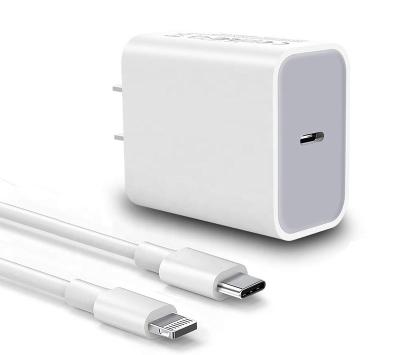 China Lightweight Design Palladium 20W USB-C Power Adapter And Charger With Capacity Charger Cable Fast Charging Power Fast Adapter For IPhone for sale