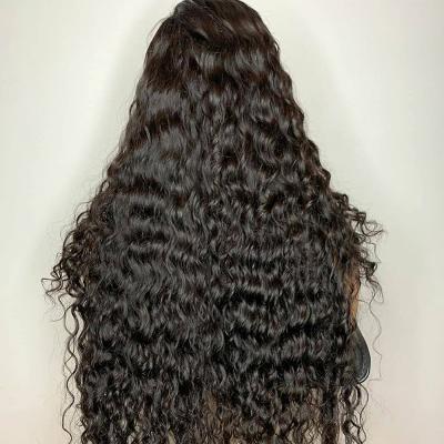 China Factory Wholesale Water Wave Brazilian Virgin Hair Afro Curly Lace Wig Cuticle Aligned Transparent Lace Front Indian Hair Wigs for sale