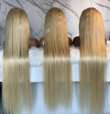 China Silky Straight Blonde Hair 613 Lace Closure Wig Pre Plucked Indian Upart Alipearl Raw Frontal Front Wigs Hd Ready Ship T Part In Stock for sale