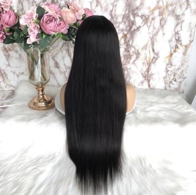 China Human Hair Wig Virgin Natural Straight Wave Lace Front Human Hair Silky Straight Brazilian Hair Lace Wigs for sale