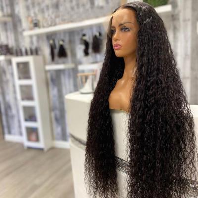 China Brazillian Long Natural Wave 10A 12A Human Hair Wigs Accented Hair Waterwave Wig 13x4 Full Lace Wig for sale