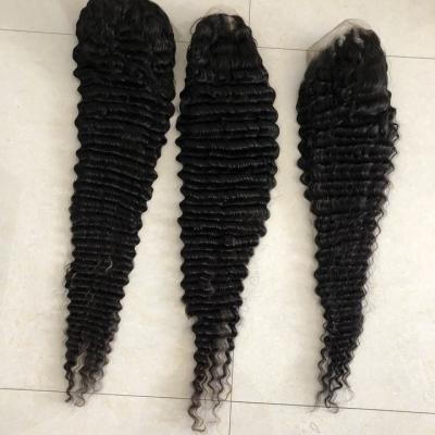 China Wholesale 40inch Deep Wave Human Hair Wigs 100% Lace Front Wigs For Black Women in stock for sale