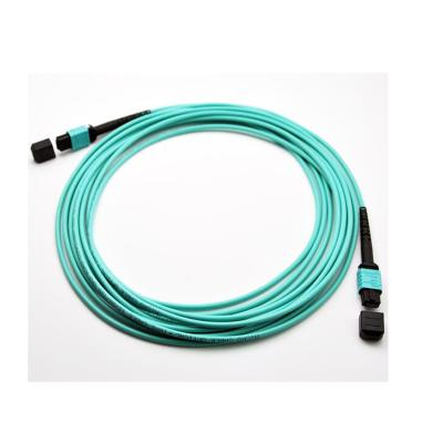 China MPO 12 Core 3M MPO/-/MPO Multimode 100G Indoor Pre - Terminated Fiber Optic Cable LC for sale