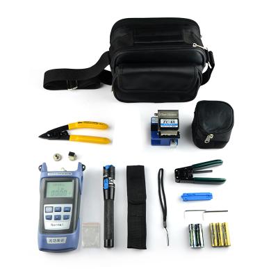 China FTTH FTTB FTTX Network 10 Pcs Fiber Optic FTTH Tool Kit With FC-6S Fiber Optic Power Meter 1MW CFS-2 Fault Locator Video Pliers Cleaver And Stripper for sale