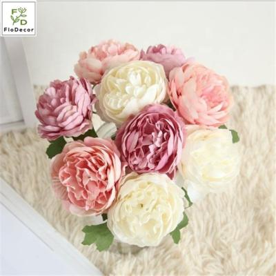 China Wholesale Cheap Artificial Hotel Party Wedding Peony Rose Silk Flower Festival Wedding Decoration Showroom Design for sale