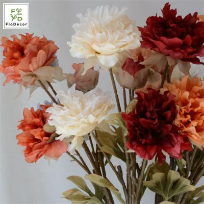 China Party Wedding Artificial Chinese Christmas Vintage Peony Flower Silk Fabric Wedding Event Backdrop Decoration for sale