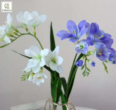 China hot sale floral freesia silk fabric orchid flower centerpiece artificial silk home wedding table decoration fabric for sale