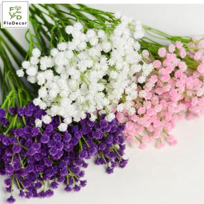 China Hot Selling 7 Party Wedding Home Decoration Wholesale Branches Plastic Artificial Baby's Breath Flowers Real Touch To Wedding Bridal Bouquet Arrangement for sale