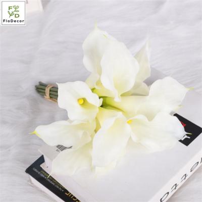 China High Quality White Lily Plastic Bouquet Artificial Flowers Real Touch Wedding Party Hotel Wedding Party Home Decoration Table Centerpiece for sale