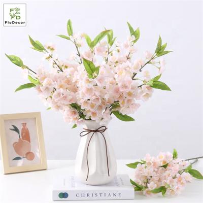 China Hot Selling Wholesale Artificial Flower Party Wedding Peach Silk Fabric For Hotel Wedding Party Decoration Showroom Home Design for sale