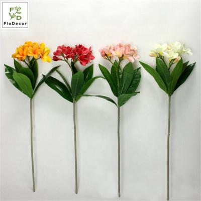 China Party Wedding Hotel High Quality Artificial Plumeria Rubra Flowers Real Touch Frangipani Frangipane For Wedding Event Decoration Tropical Hotel for sale