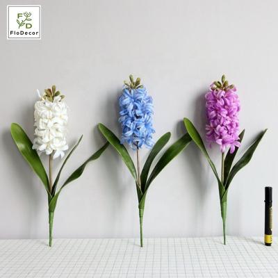 China Real Touch Artificial Latex Party Wedding Wholesale Hyacinth Flower Plant 3D Home Decoration for sale