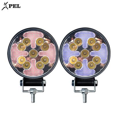 China Hot Selling Aluminum PEL Led Work Light 63W 12V Car Atv Suv Round Light Truck Offroad Offroad Led Work Lamp Bar for sale