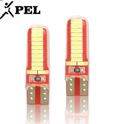 China Silicone Pel T10 Led Light Auto Bulbs T10-4014-24 12/24V LED Car Dome Decorative Interior Reading Lamp 24smd Bulbs for sale