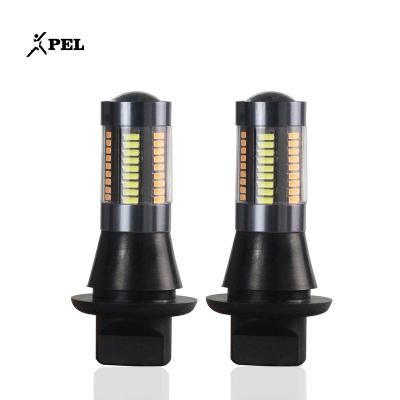 China Gray 50W Turn Signal Car DRL Dual Color Coaster LED Lighting System White Light 7440 Amber Yellow White Auto Signal Light 7440 + Black Yellow for sale