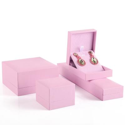 China OEM+ODM+Wholesale DIGU Custom Logo Printed Luxury Pink Velvet Paper Jewelry Packaging Box Paper Box Jewelry for sale