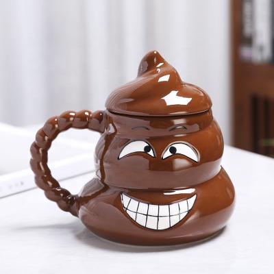 China Creative Cartoon Relief Cartoon Poop Shaped Weird Mug Ceramic Mug For Sale for sale