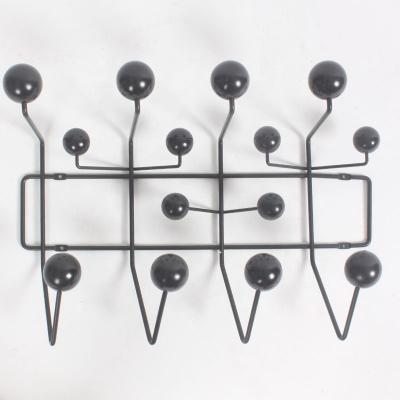 China 2021 Modern Nordic Multi Color Ball Design Home Metal Hook Wall Hanging Solid Wood Simple Coat Hangers for sale