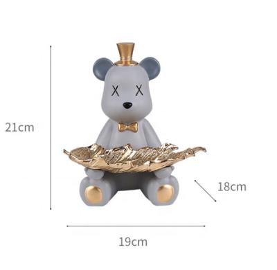 China Wholesale Nordic Violent Living Room Table Creative Resin Decoration Resin Bear Decorative Crafts for sale