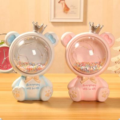 China Traditional Creative Gift Girl Heart Space Bear Stars Small Night Light Decorations for sale