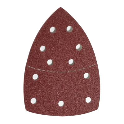 China Red Mouse Wet and Dry Grinding Sanding Paper Sanding Pad with Aluminum Oxide Material Triangle for sale