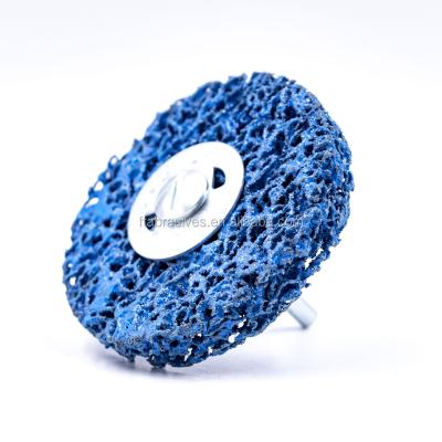 China Blue Color Shaft-mounted Grinding Band And Clean Wheel 6/6.35mm Shaft 25x13x6mm for sale