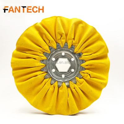 China Yellow Cotton Airway Polishing Wheel Buffing Wheel / Airway Cotton Treated Thick Leather for sale