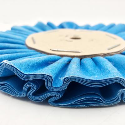 China Surface polishing blue treated cotton wheel for surface polishing and removing surface scractches for sale