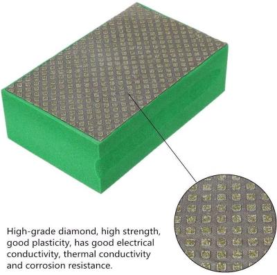 China Diamond Block Hand Polishing Pads Plated Grinding Back Scum For Ceramic Granite Marble Stone Glass for sale