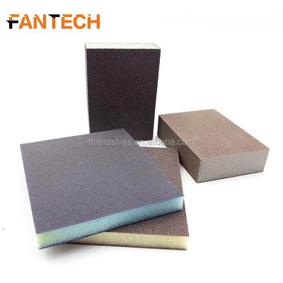 China Aluminum Oxide Sharpness Sponge Abrasive Sanding Block 100x70x25mm for Hand Sanding for sale