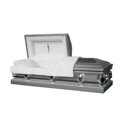 China American Style Casket Type And Application Steel Metal Adult Casket for sale