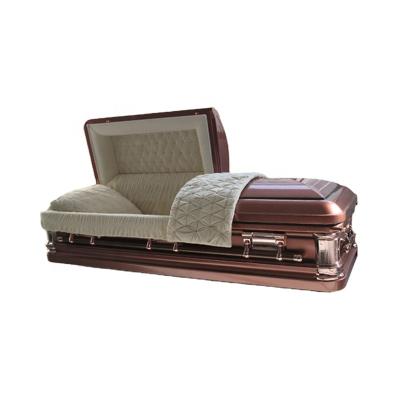 China American Style Funeral Coffin Casket Bronze Waterproof Gold for sale