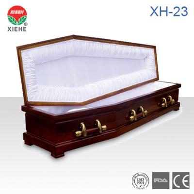 China American Style XH-23 White Velvet and Pine Veneer Wood Funeral Box for sale