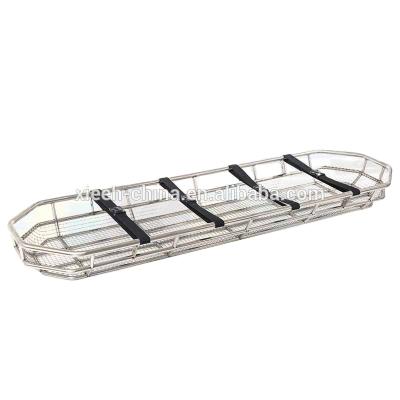 China Stainless Steel Aluminum Rescue Basket Stretcher With Belts 215*70*28cm for sale