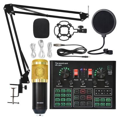 China Bm800 Home Use Live Condenser Microphone Sound Card Sound Card Set For Webcast Recording for sale