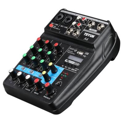 China Best Price With High Quality Professional Digital Mixer Audio Interface DJ Sound Card 4 Channel For Singing Recording for sale