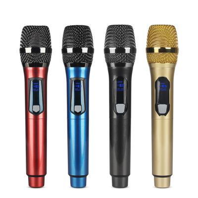 China Factory Supply Cardioid Gold Wireless Microphone With Usb Receiver UHF Wireless Microphone for sale