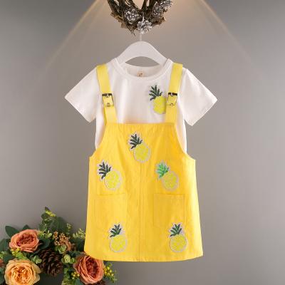 China Free sample drop shipping sweet kids clothes girl outfit fashion jumpsuit dress sets with high quality for sale