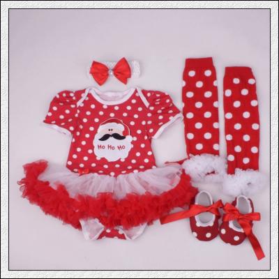 China Anti-Static Cute Baby Christmas Costume Dresses Suits Clothes With Santa Claus for sale