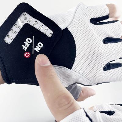 China Bicycle Wear-Resistant Motorcycle Wear-Resistant Gloves With LED Turn Signal Half Finger Outdoor Sports Gloves Cycling Equipment Men Women Cycling for sale