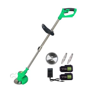 China 21v Brush Cutter Grass Trimmer Anti-skid Battery Operated Electric Lawn Mower With Spare Attachments Spare Parts for sale