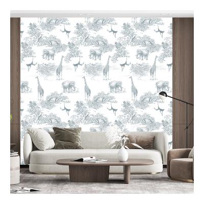 China Modern Nonwoven Paper Mural Vintage Jungle Background Wallpaper Roll From China Manufacturer for sale