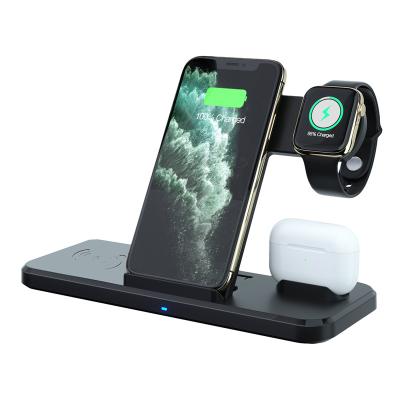 China New Product Innovative Mobile Phone 2021 Desktop Foldable 3 in 1 Wireless Charger for Apple Phone Watch Earphones for sale