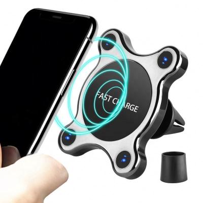 China 2021 New Arrival Mobile Phone Magnetic Smart Phone Wireless Charger in Car Magnetic Charger for iPhone and Samsung for sale