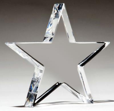 China New World Colorful Star Shape Black Low Crystal Trophy for sale