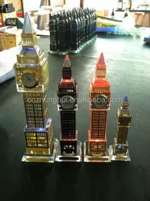 China World High Quality Big Ben Crystal Clock For Business Gift for sale