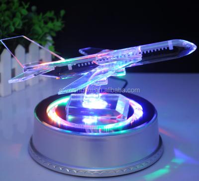 China China Custom Logo Clear Crystal Glass Aircraft Trophy for sale