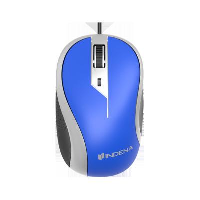 China Hot Selling Custom Ergonomic Mouse 3D Design 3 Keys INDENA Logo Computer Accessories Wired Wired Mouse For Business And Home Use for sale