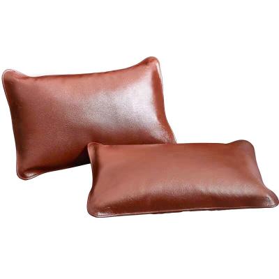 China Really Luxury Feeling High Quality Eco-Friendly Soft Cow Bed Pillow Case Soft Cooling Genuine Leather Cover for sale