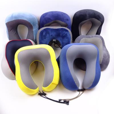 China Memory Massage U Shape Memory Foam Car Neck Rest Pillow For Sleep Set for sale